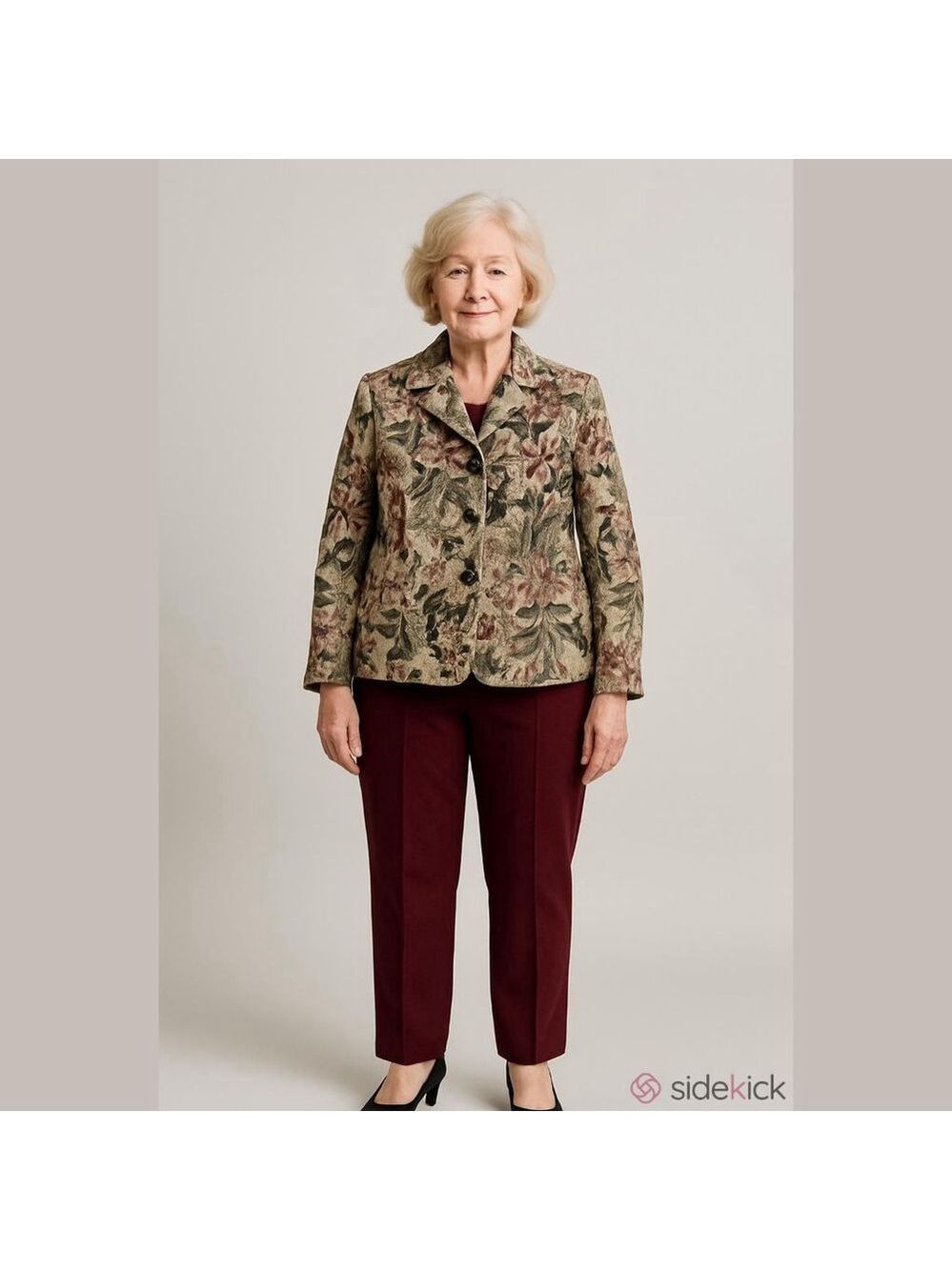Women's SAG HARBOR Plus Size 16 Floral Tapestry Blazer Multicolor
